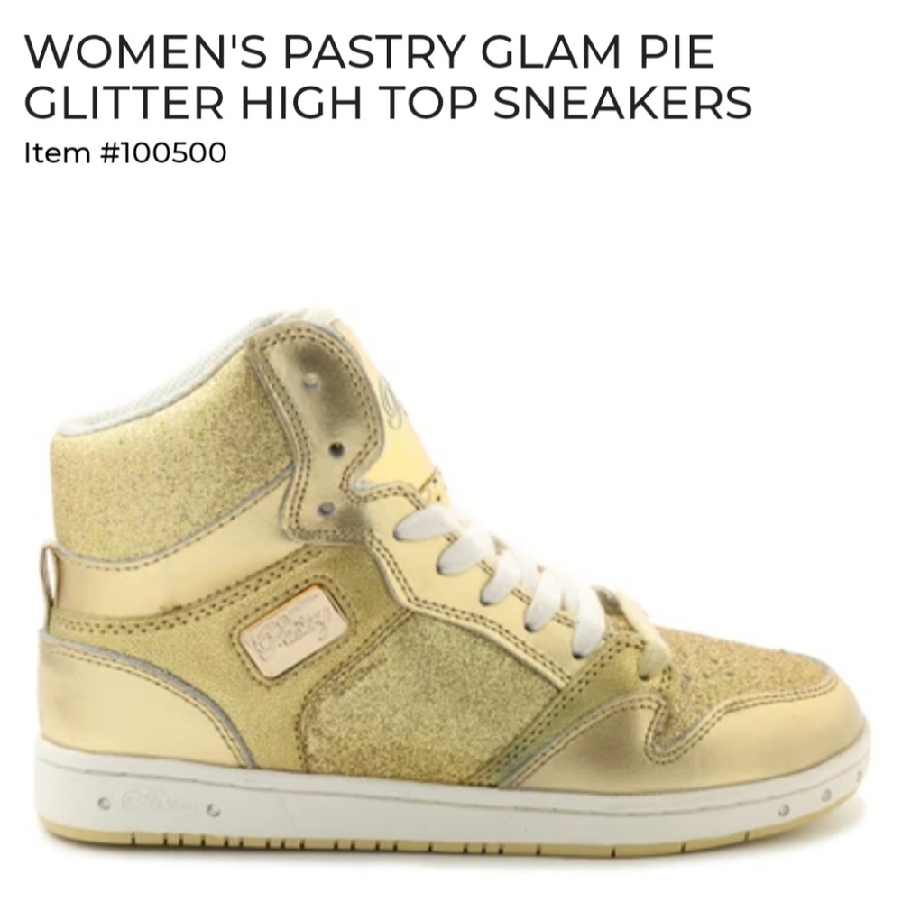 Pastry "Glam Pie" Gold Glitter High Top Sneakers